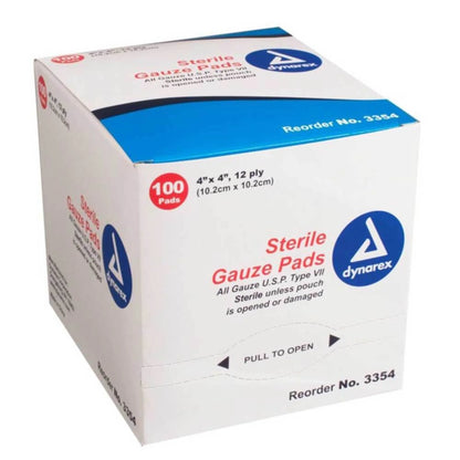 Sterile Gauze Pads 4 Inches X 4 Inches, 100 Each