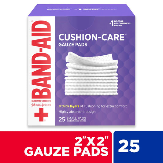 Brand Small Cushion Care Thick Gauze Pads, 2 in X 2 In, 25 Ct