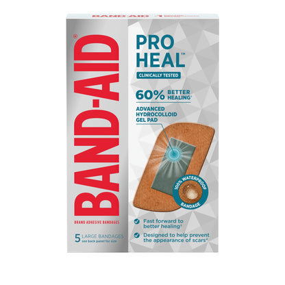 Brand Large Pro Heal Bandages + Hydrocolloid Pads, 5 Ct