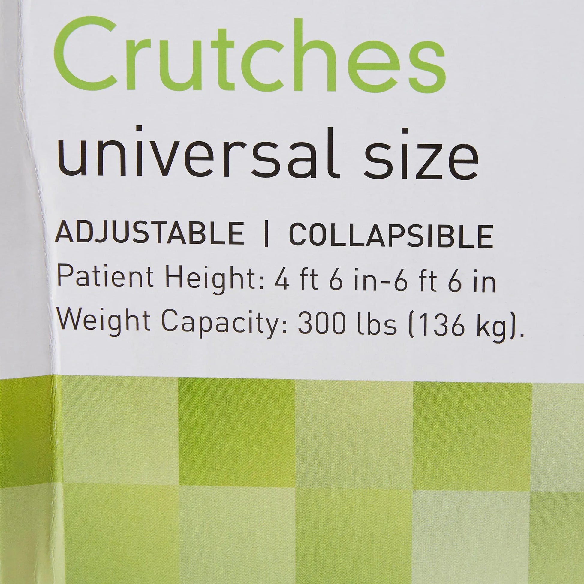 Universal Aluminum Crutches, Quick-Adjust, Push-Button - All Ages, 2 Box