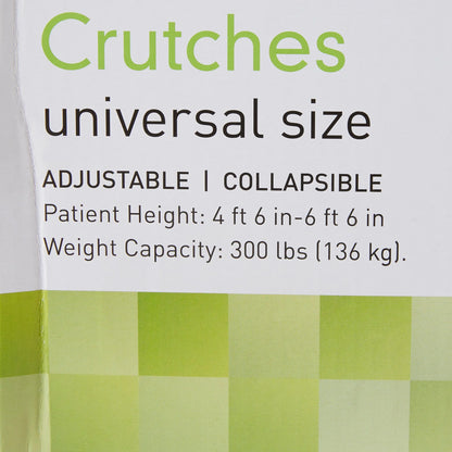 Universal Aluminum Crutches, Quick-Adjust, Push-Button - All Ages, 2 Box