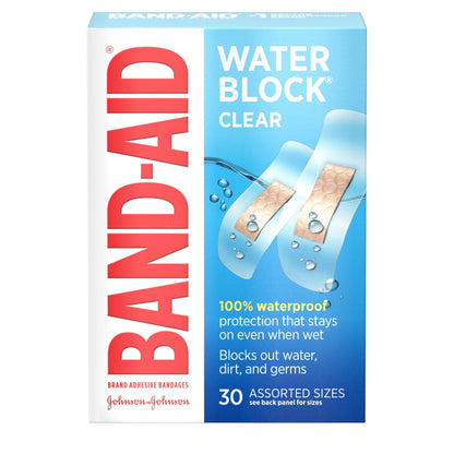 (2 Pack)  Brand Water Block Clear Waterproof Adhesive Bandages, 30 Ct