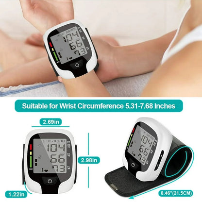 Blood Pressure Monitors - Automatic Blood Pressure Wrist BP Monitor Cuff with Heart Rate