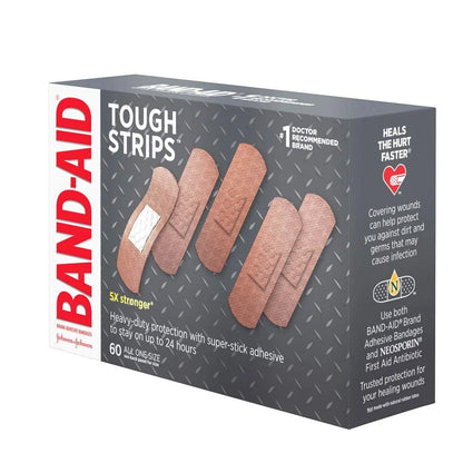 Brand Adhesive Bandages Tough Strips, 60 Ea