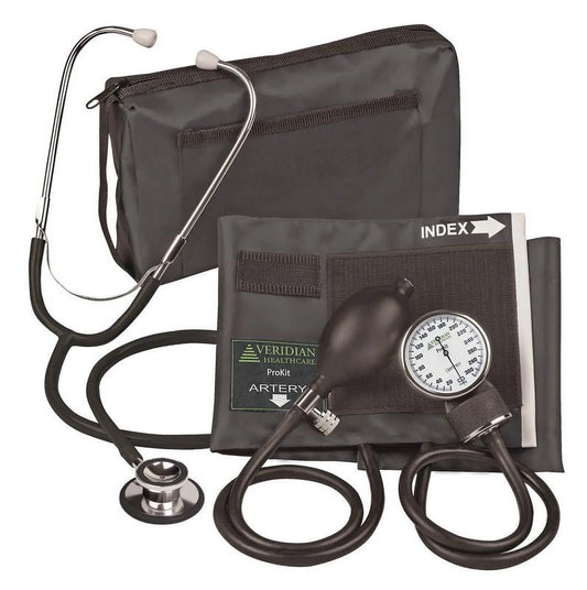 Prokit™ Aneroid Sphygmomanometer with Dual-Head Scope, Adult, Black