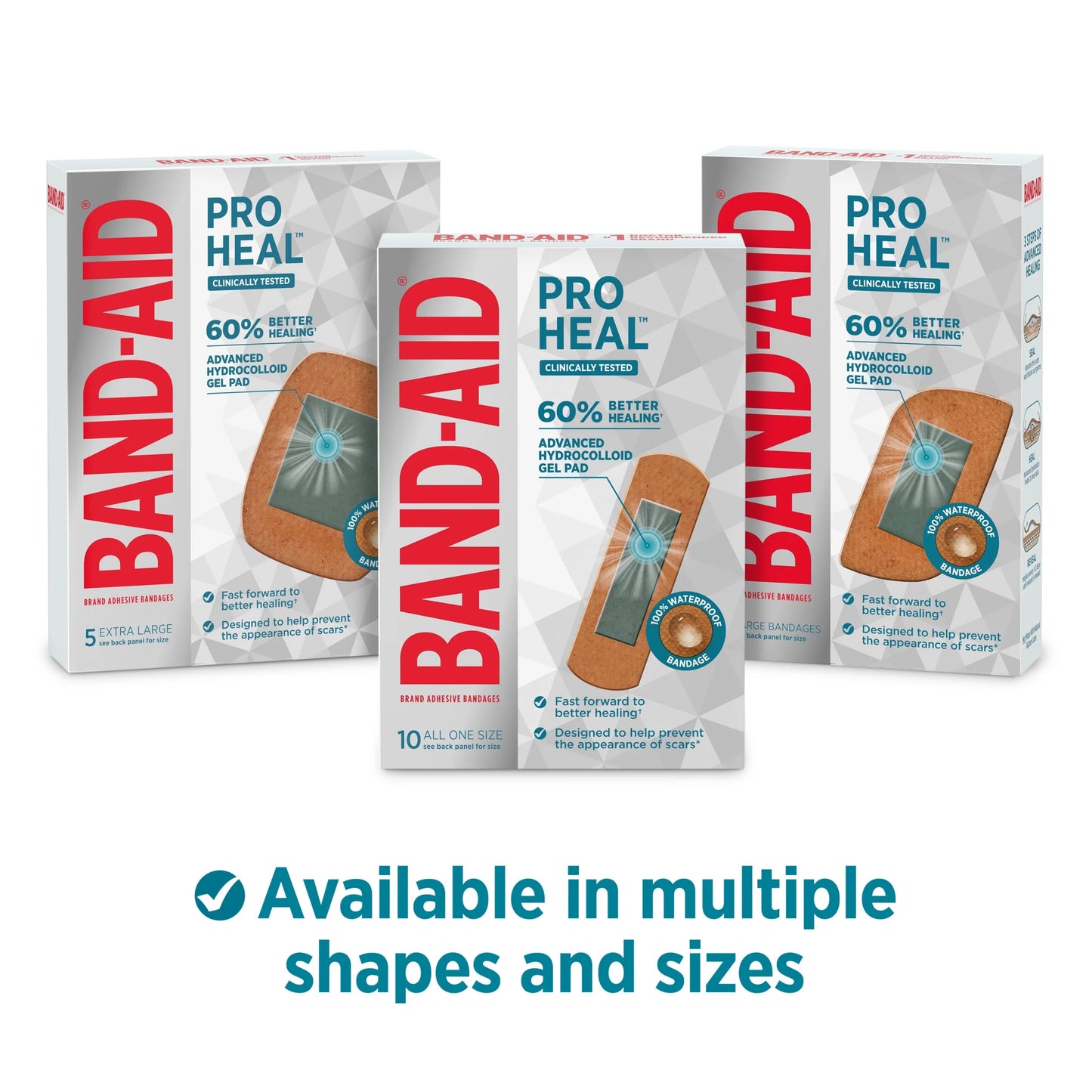 Brand All One Size Pro Heal Bandages, Hydrocolloid Pad, 10 Ct