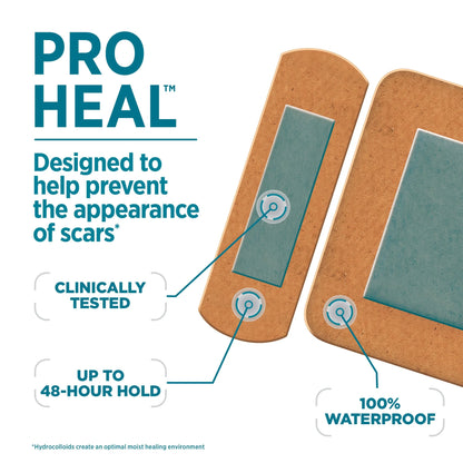 Brand Assorted Pro Heal Bandages, Hydrocolloid Pad, 15 Ct