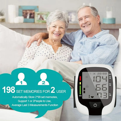 Blood Pressure Monitors - Automatic Blood Pressure Wrist BP Monitor Cuff with Heart Rate