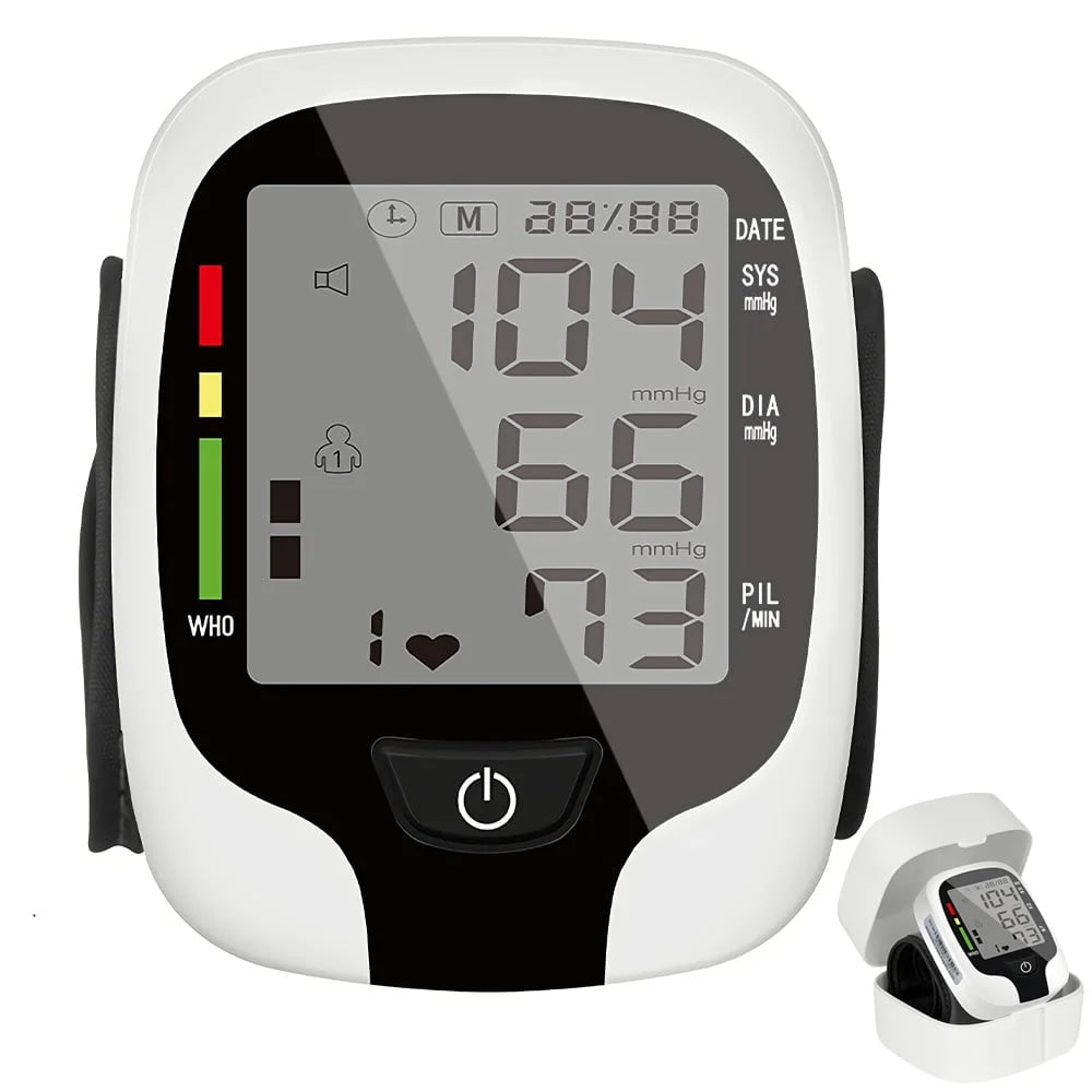 Blood Pressure Monitors - Automatic Blood Pressure Wrist BP Monitor Cuff with Heart Rate