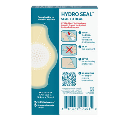 Brand Hydro Seal Hydrocolloid Bandages, Large, 6 Ct