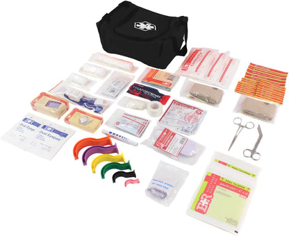 Ever Ready First Aid EMS First Responder Medical Kit, Fully Stocked Trauma First Aid Kit with Gauze Bandage (Black)