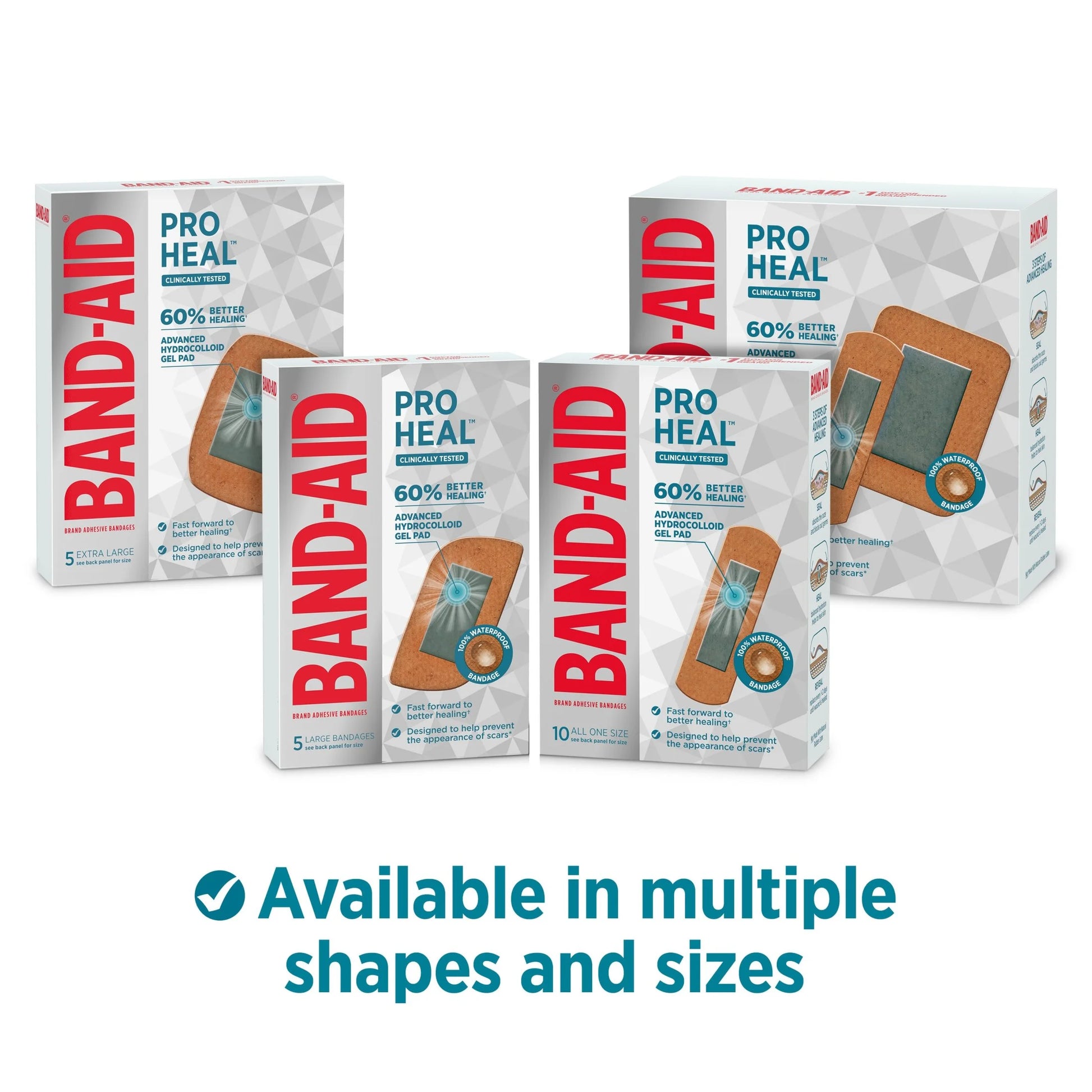 Brand Assorted Pro Heal Bandages, Hydrocolloid Pad, 15 Ct