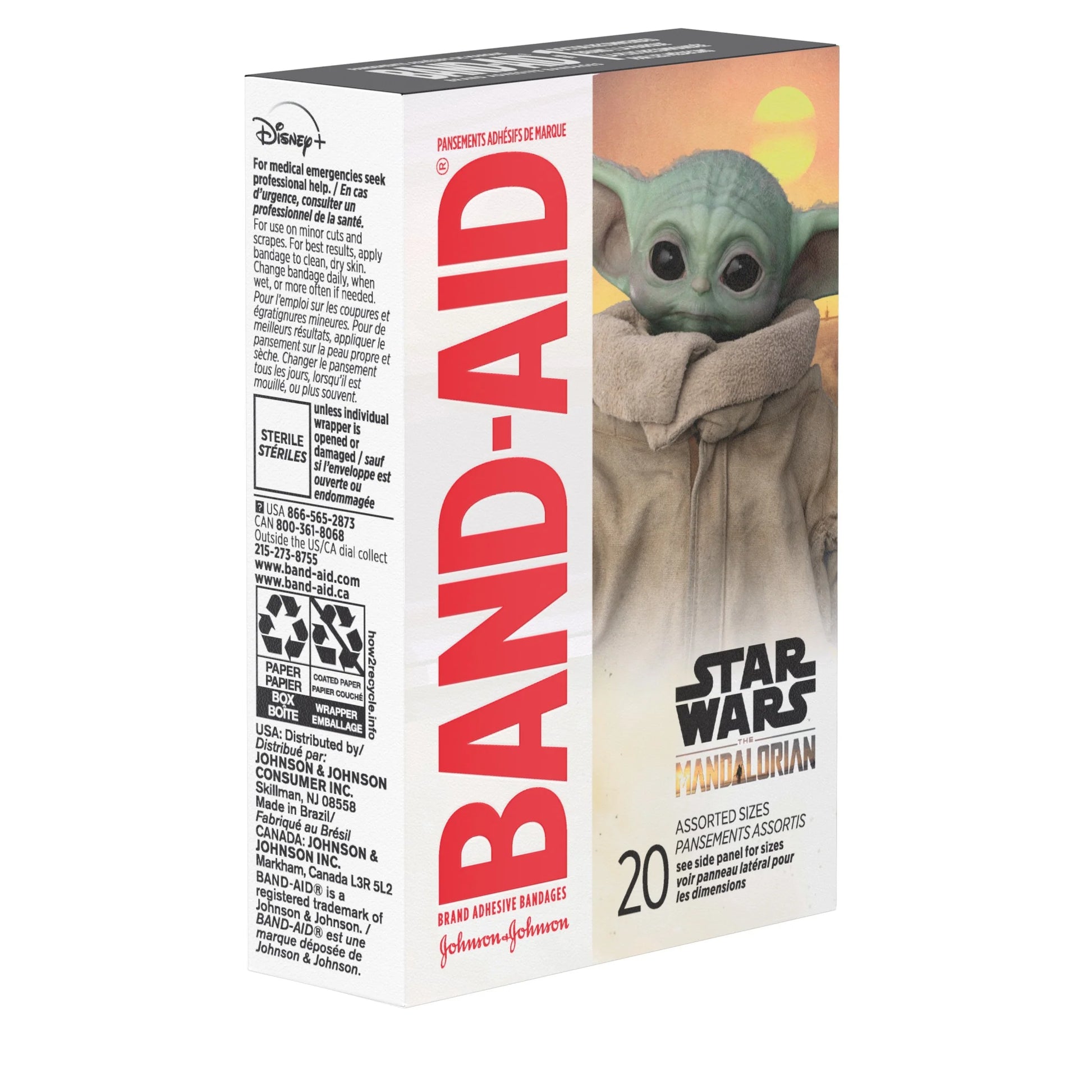 Brand Bandages for Kids, Star Wars the Mandalorian, 20 Ct