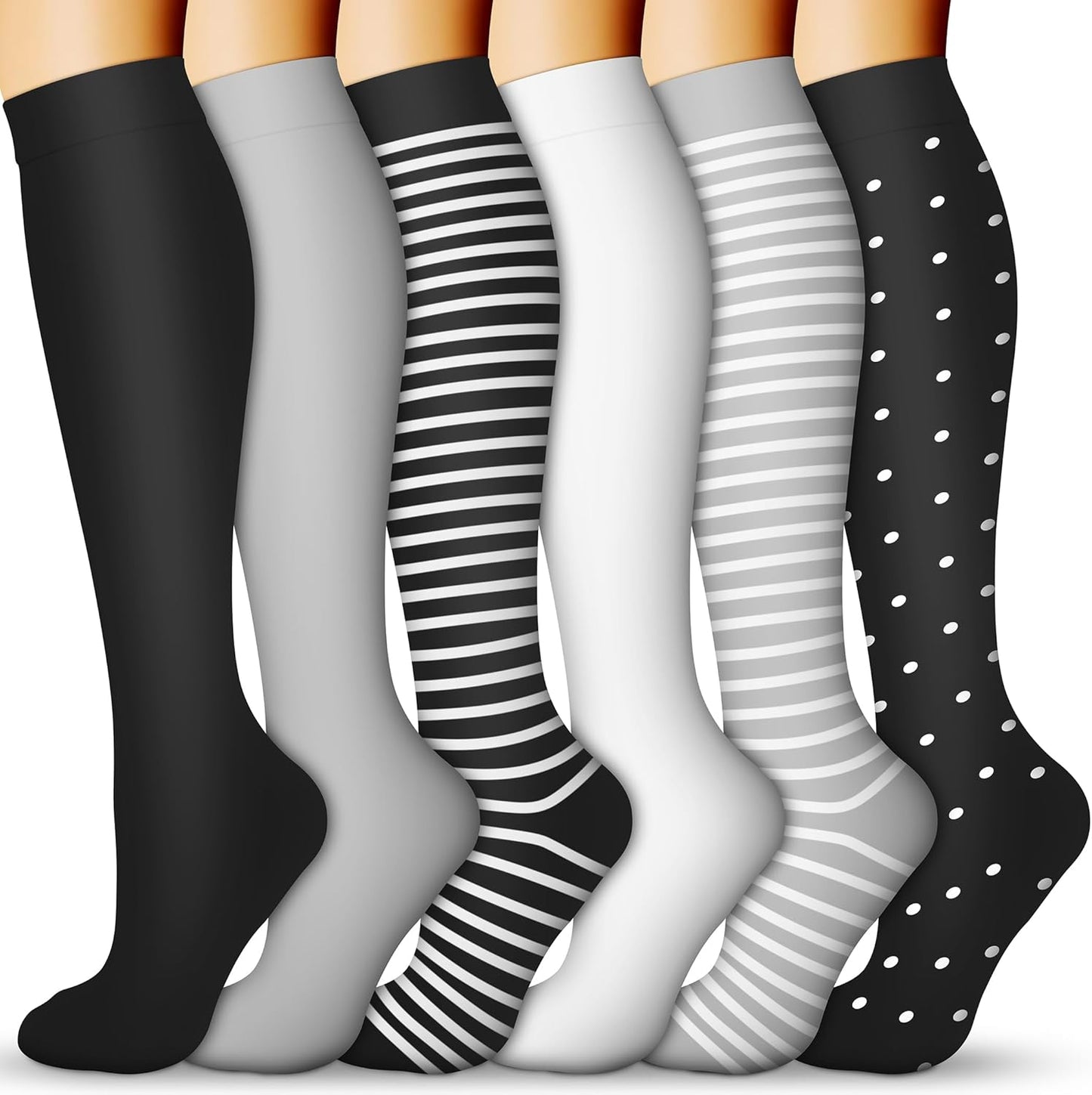 Compression Socks for Women & Men 15-20 Mmhg, Best for Medical, Nursing, Running, Athletic, Varicose Veins, Travel