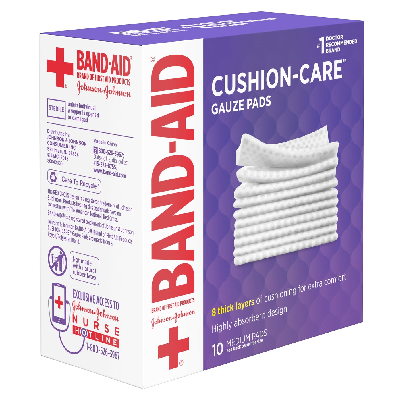 Brand Cushion Care Gauze Pads, Medium, 3 in X 3 In, 10 Ct (Pack of 4)