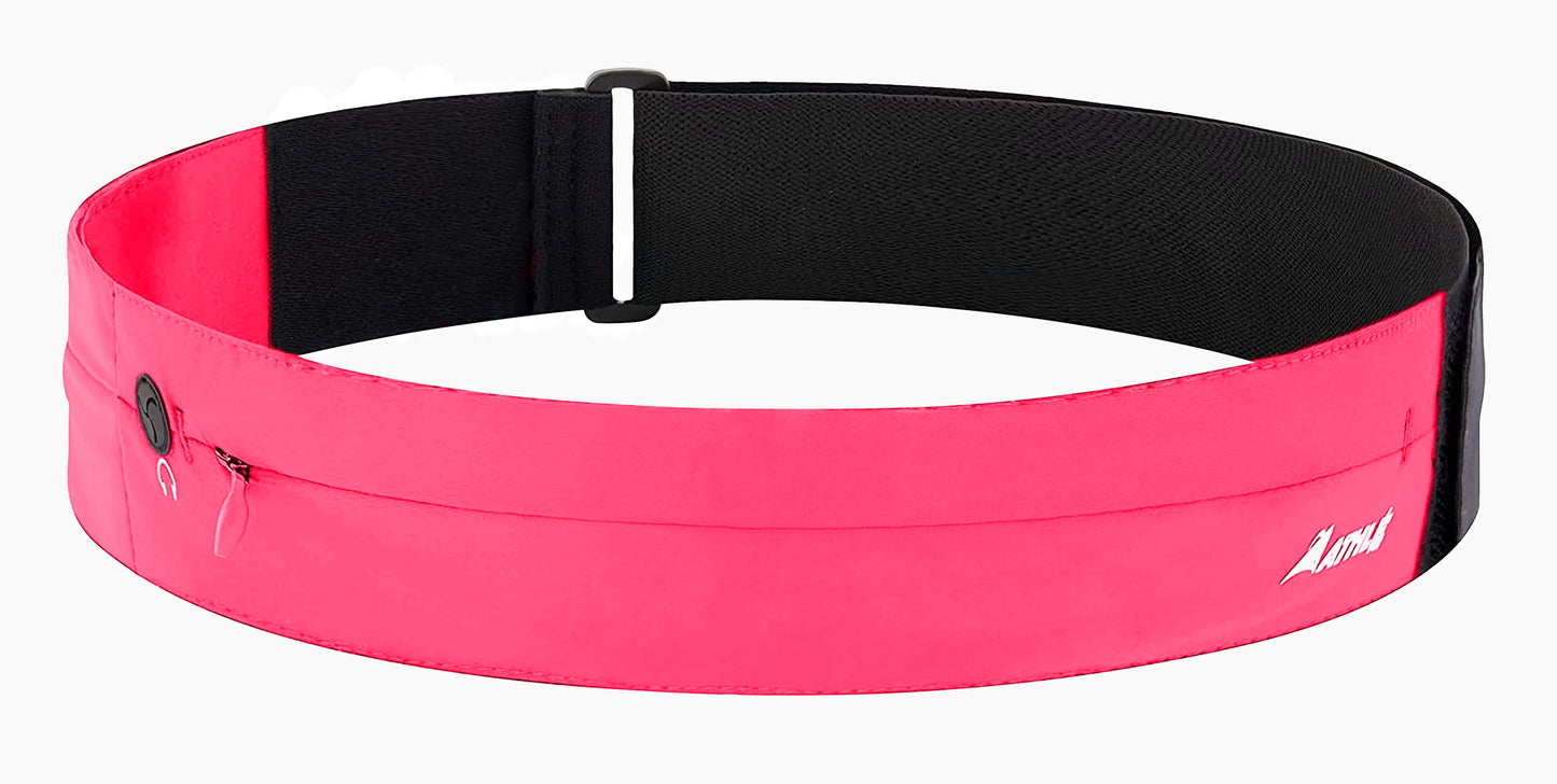 Insulin Pump Belt - 2 Stretch Pockets & Adjustable Waist Strap, Medium 25"-32", Pink