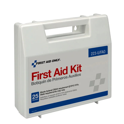 25 Person ANSI & OSHA First Aid Kit, Plastic, 107 Count per Pack