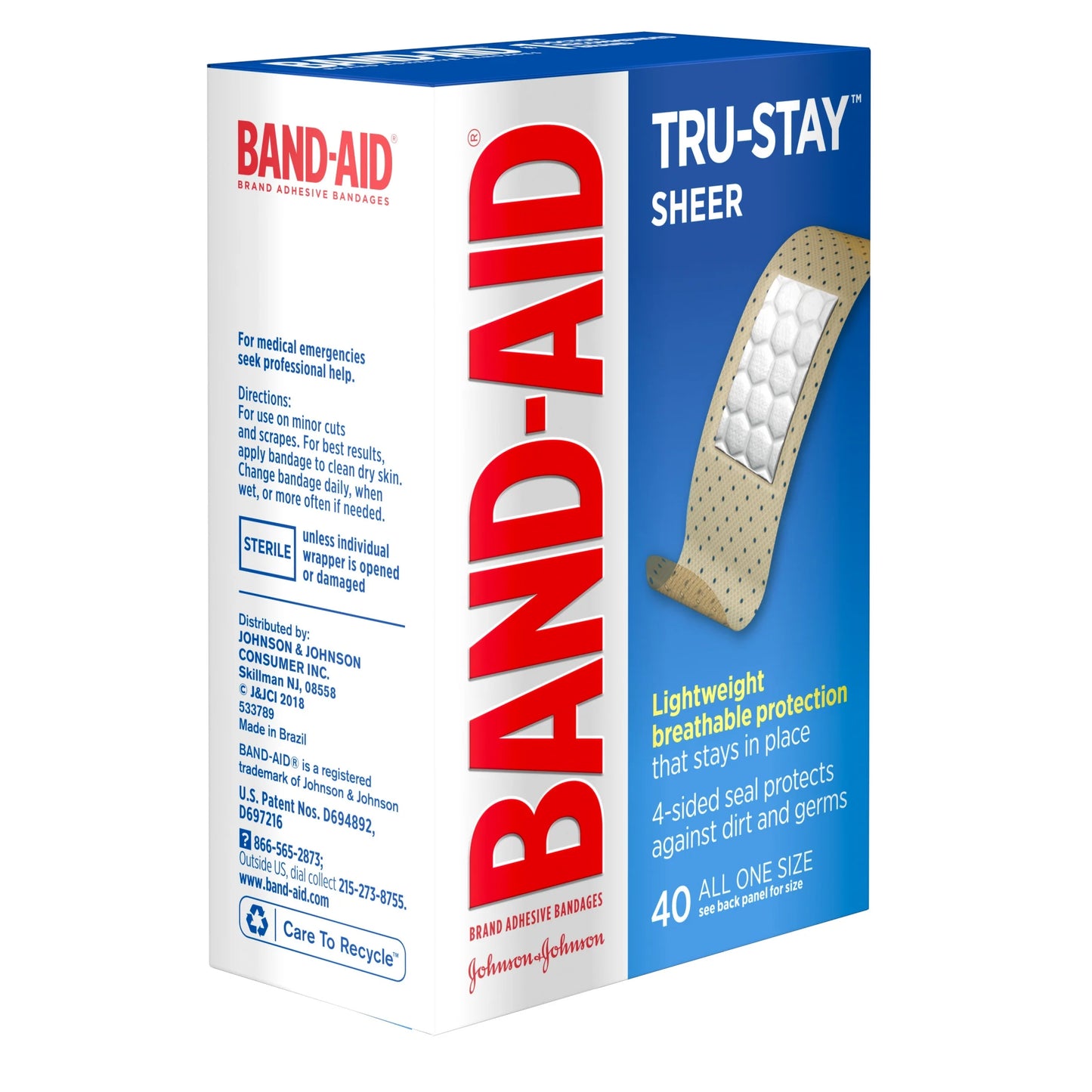 Brand Tru-Stay Sheer Adhesive Bandages, All One Size, 40 Ct