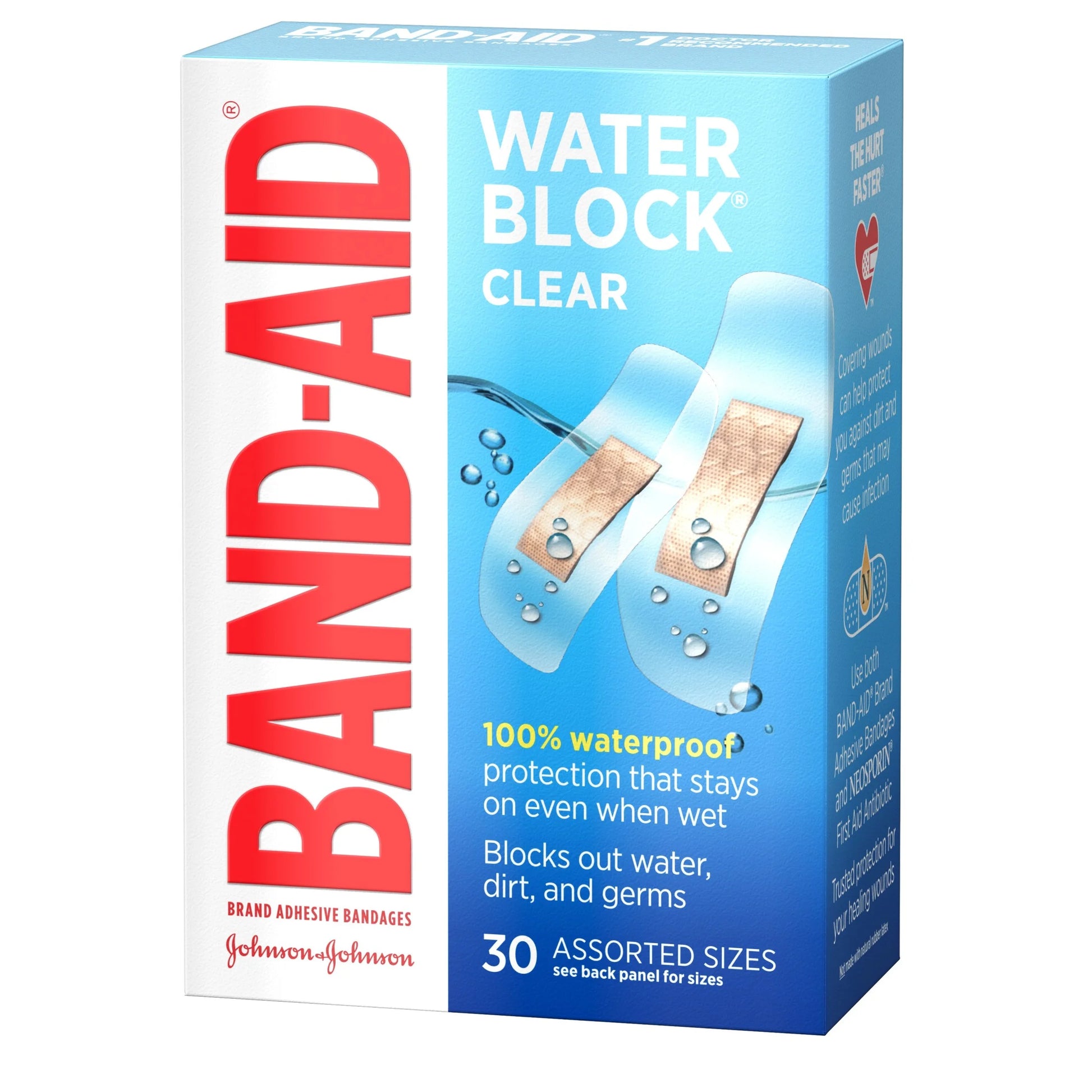 (2 Pack)  Brand Water Block Clear Waterproof Adhesive Bandages, 30 Ct