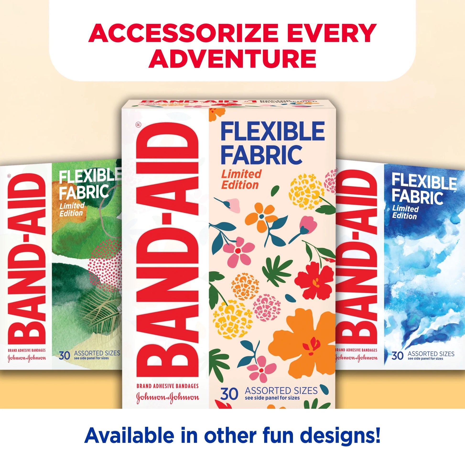 Brand Flexible Fabric Bandages, Wildflower, Assorted, 30 Ct