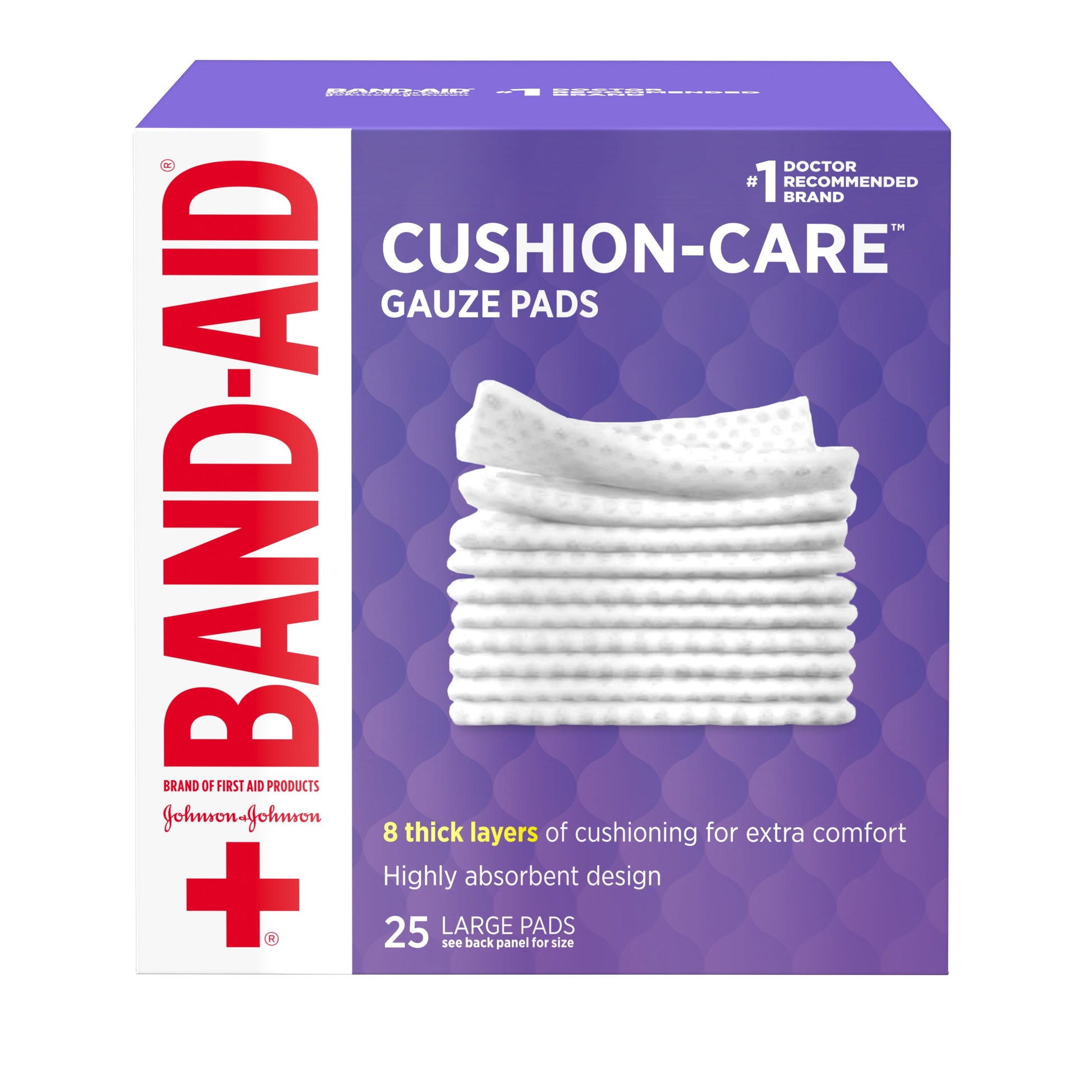 Brand Cushion Care Gauze Pads, Large, 4 in X 4 In, 25 Ct (Pack of 2)