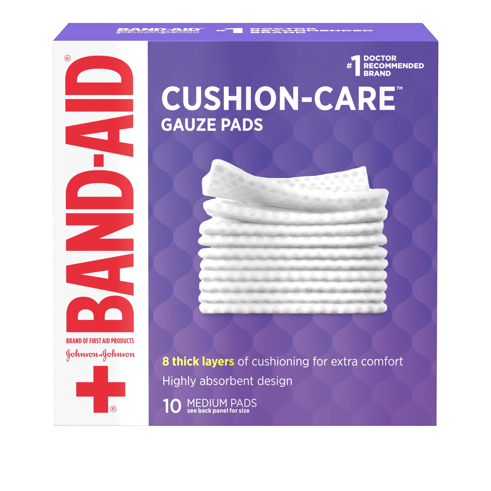 Brand Cushion Care Gauze Pads, Medium, 3 in X 3 In, 10 Ct (Pack of 4)