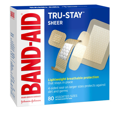 Brand Tru-Stay Sheer Adhesive Bandages, Assorted, 80 Ct