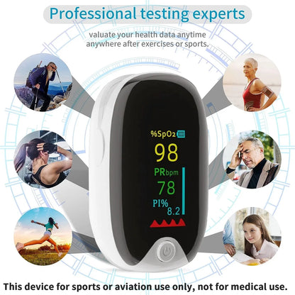 Pulse Oximeter Fingertip with Display Screen - Smart Blood Oxygen Saturation Monitor Portable Heart Rate Monitor, White