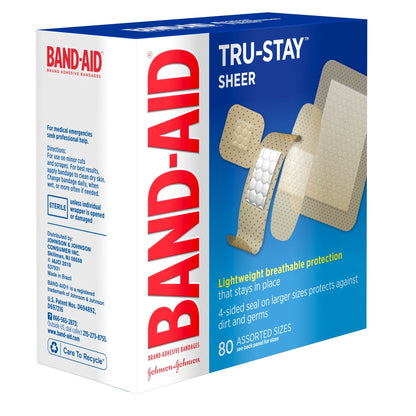 Brand Tru-Stay Sheer Adhesive Bandages, Assorted, 80 Ct