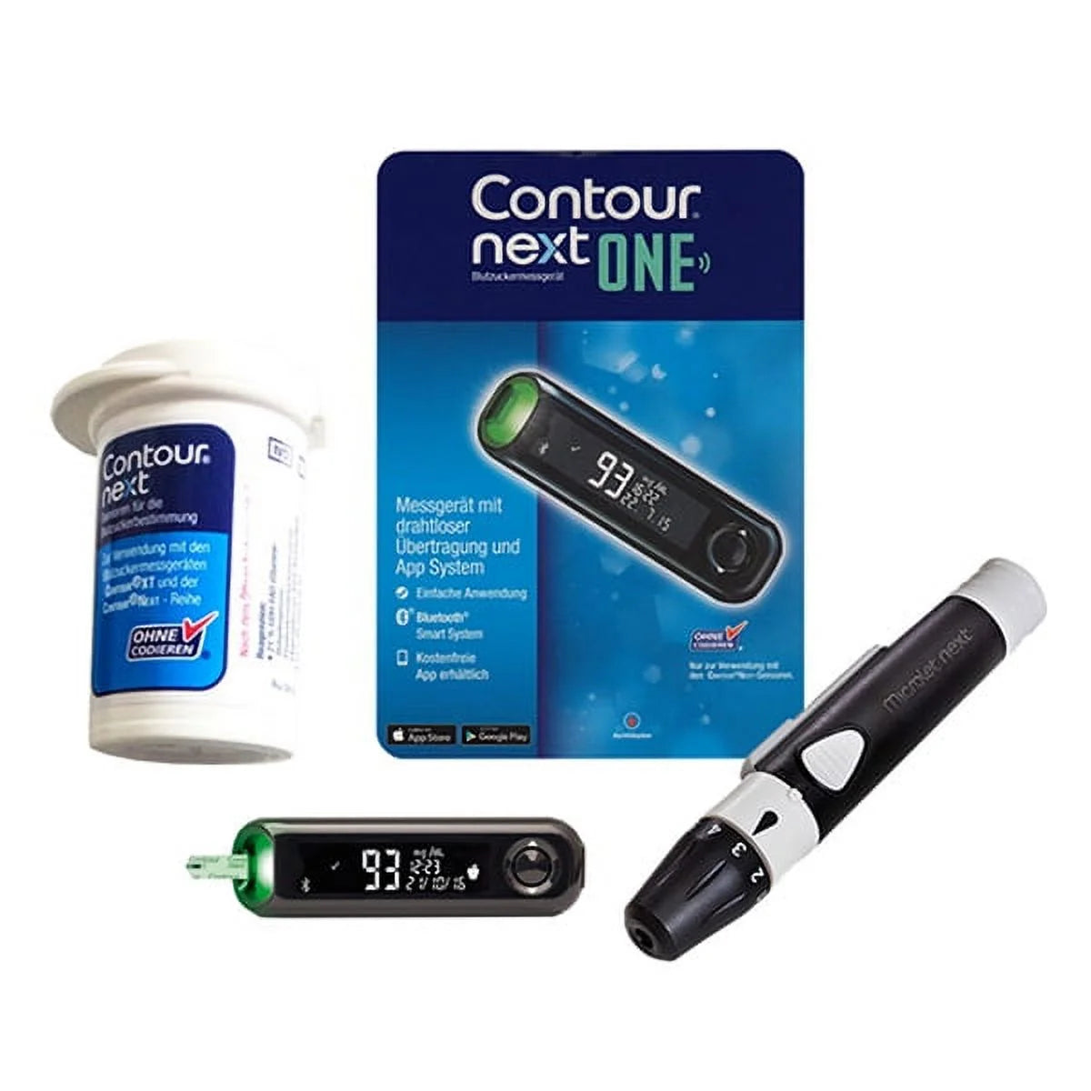 Contour Next ONE Blood Glucose Meter with Bluetooth, Includes Lancing Device and Lancets