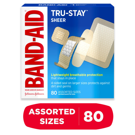 Brand Tru-Stay Sheer Adhesive Bandages, Assorted, 80 Ct