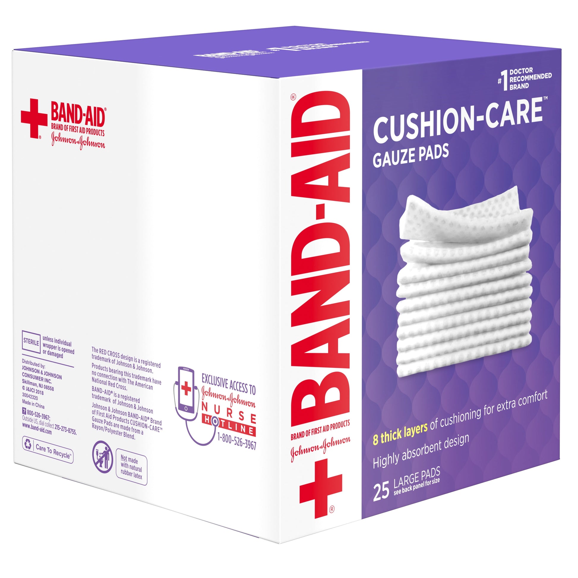 Brand Cushion Care Gauze Pads, Large, 4 in X 4 In, 25 Ct (Pack of 2)