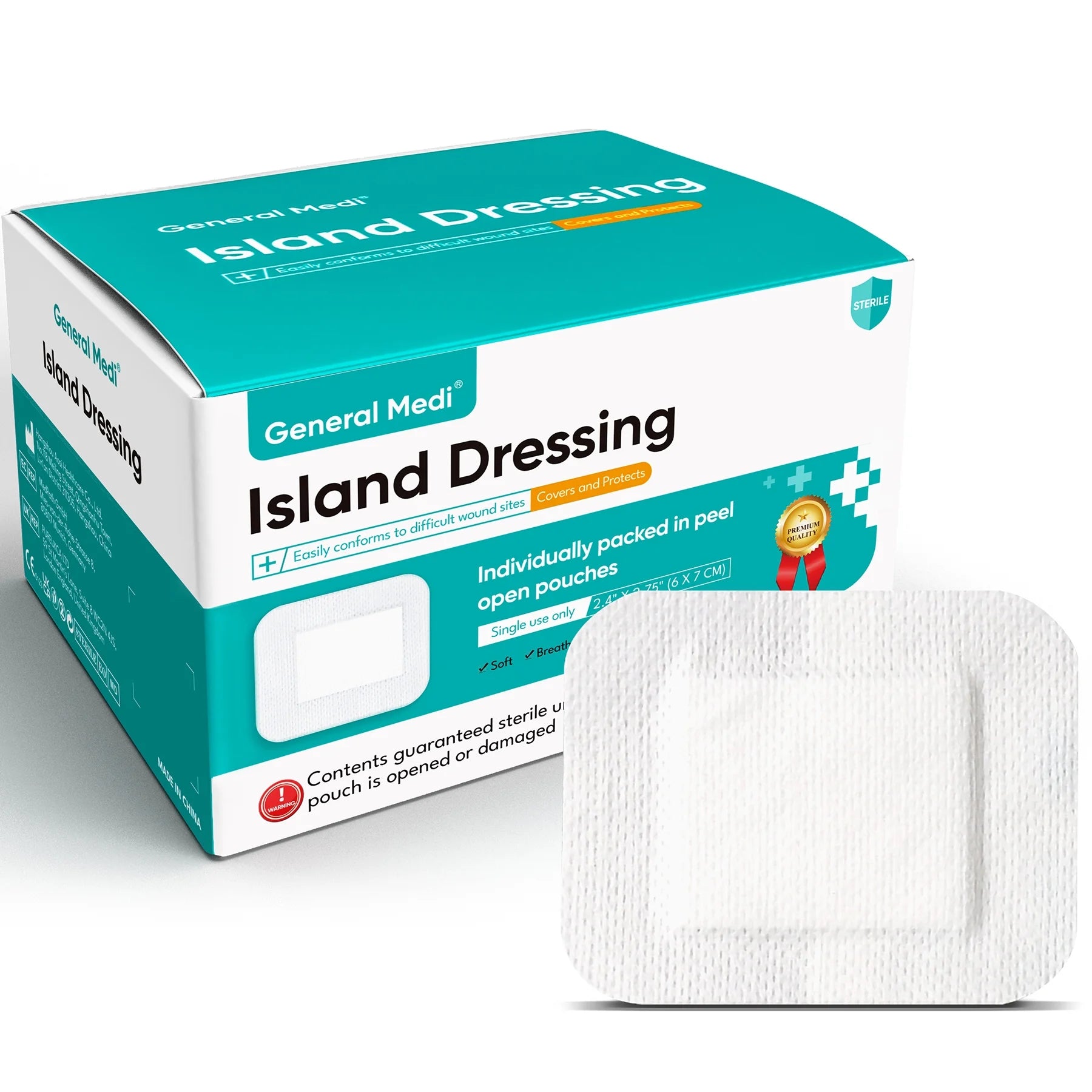 100 Count Sterile Island Dressing Bordered Gauze