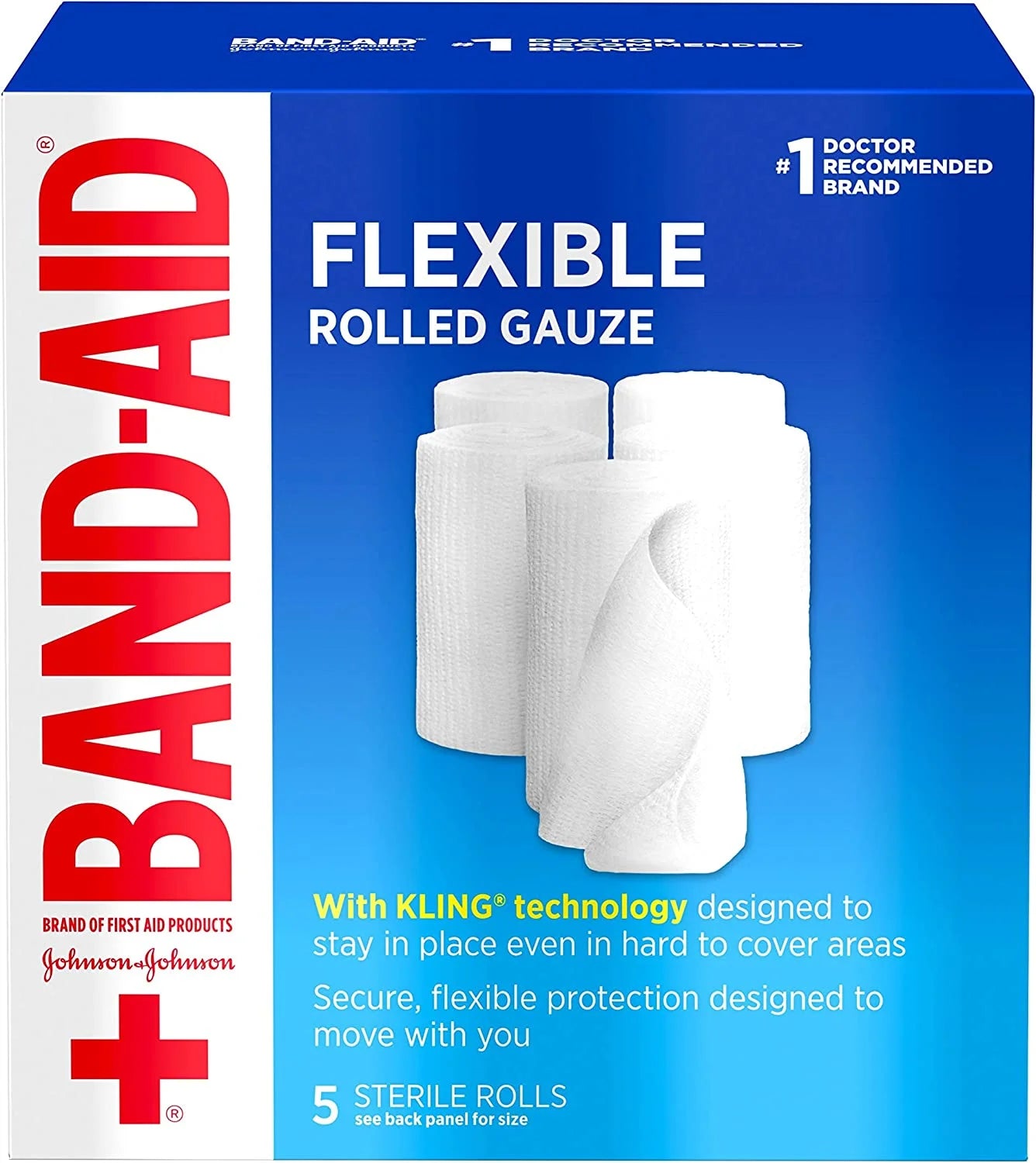 Of First Aid Products Flexible Rolled Gauze Dressing for Minor Wound Care, Soft Padding & Instant Absorption, Sterile Kling Rolls, 3 Inches by 2.1 Yards, Value Pack 5 Ct