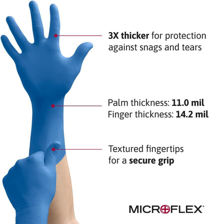 Microflex Safegrip SG-375 Extra Thick Disposable Latex Gloves