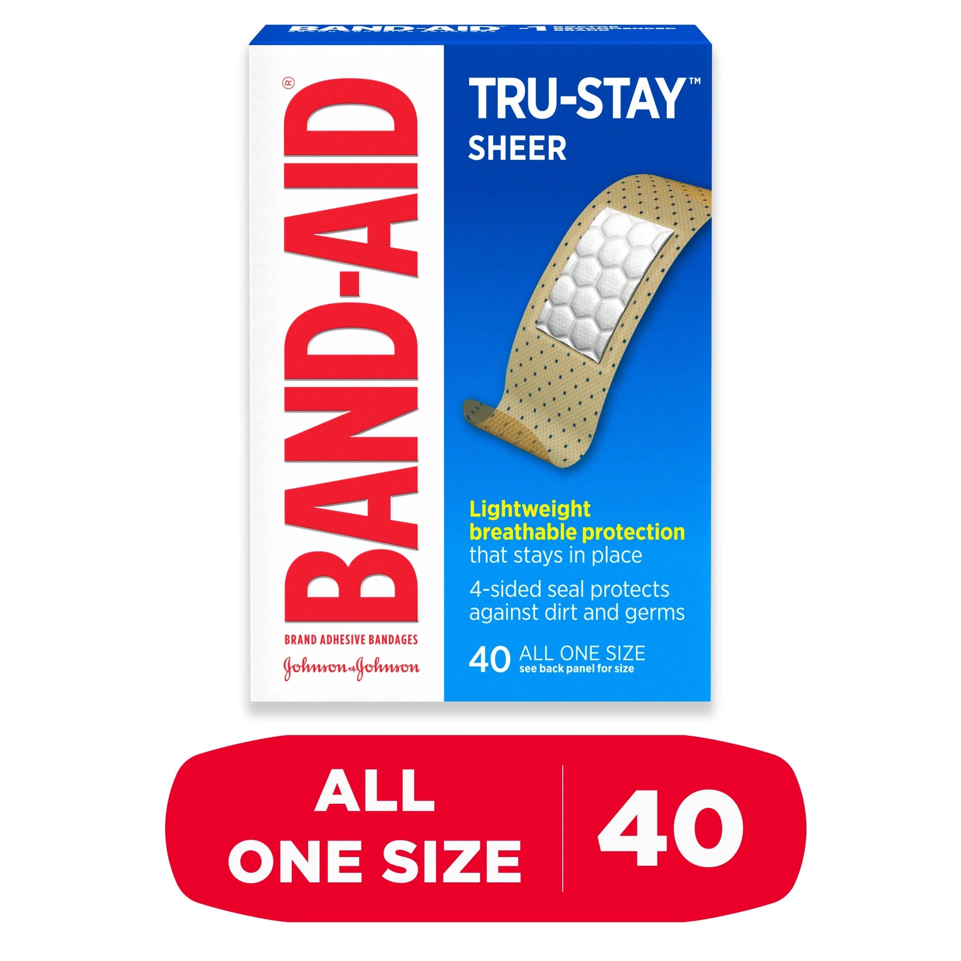 Brand Tru-Stay Sheer Adhesive Bandages, All One Size, 40 Ct