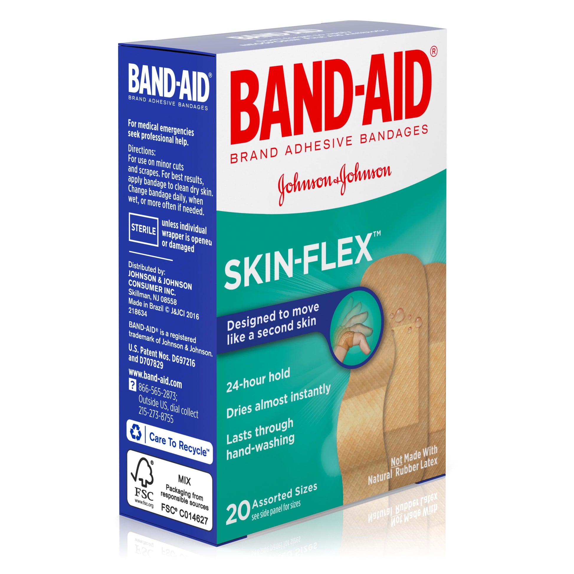 Brand Skin-Flex Adhesive Active Bandages, Assorted, 20 Ct