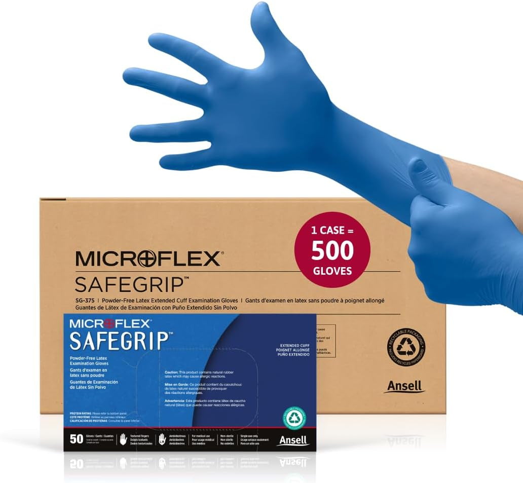 Microflex Safegrip SG-375 Extra Thick Disposable Latex Gloves