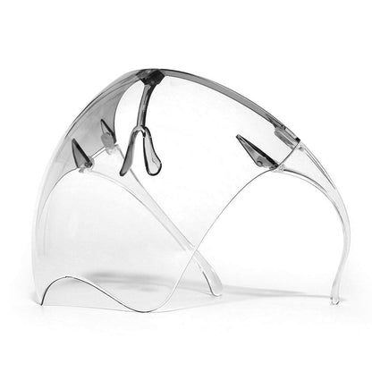 Full Face Shield with Integrated Glasses - Transparent Anti-Fog Face Mask