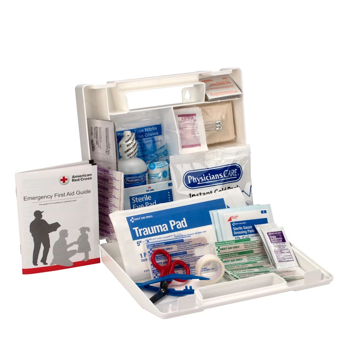 25 Person ANSI & OSHA First Aid Kit, Plastic, 107 Count per Pack