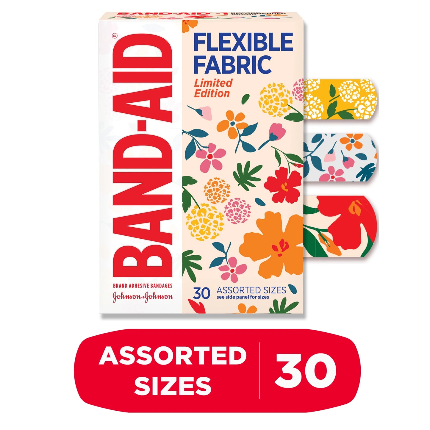 Brand Flexible Fabric Bandages, Wildflower, Assorted, 30 Ct