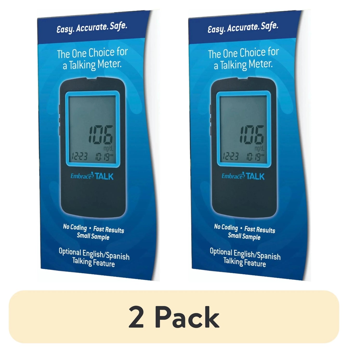 (2 Pack)  Talk APX03AB0300 Talking Blood Glucose Meter, 1 Each