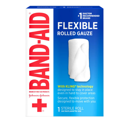 Band Aid Brand First Aid Product Flexible Rolled Gauze, 2 in X 2.5 Yd