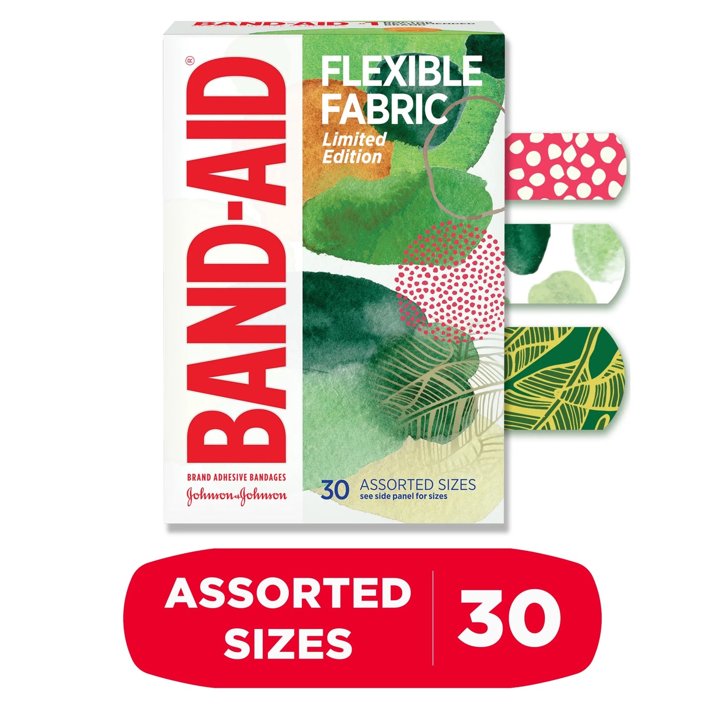 Brand Flexible Fabric Bandages, Forest, Assorted, 30 Ct